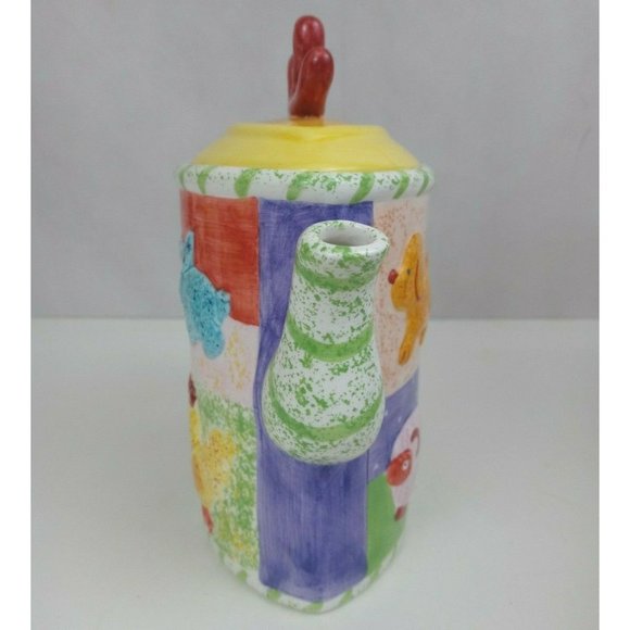 Vintage 2000 Lotus 3D Farm Animals Teapot Sheep, Bunny, Puppy, & Rooster - Picture 2 of 7